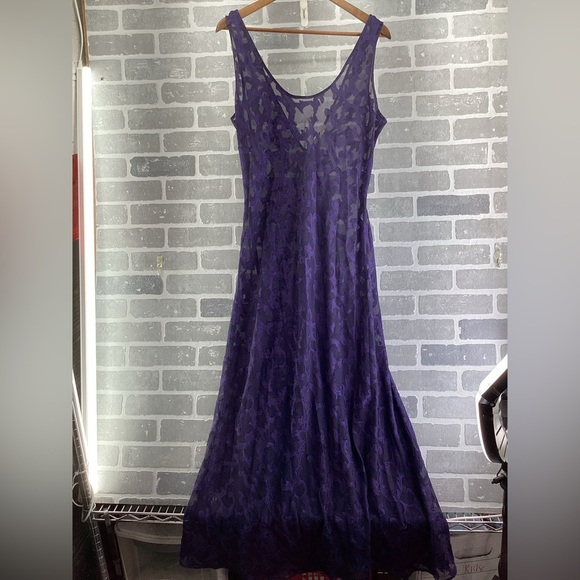 Vintage Victoria's Secret 2pc Purple Nightgown Slip Robe Size Large - Picture 5 of 5
